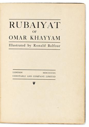 Khayyam, Omar (1048-1131) & Edward Fitzgerald, trans. (1809-1883) Rubaiyat of Omar Khayyam, limited edition signed by the illustrator.